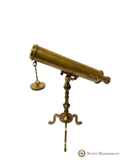 Tripod Telescope Brass Antique Finish - Handcrafted, Decorative - collectiblegiftitems