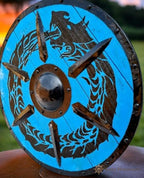 Jormungandr Plank 24" Handcrafted Wooden & Heavy Metal Dragon Viking Shield