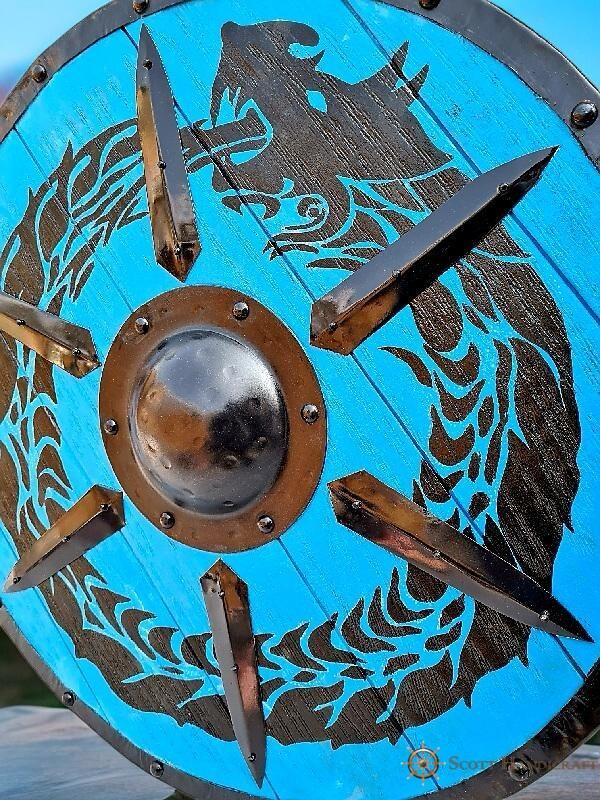 Jormungandr Plank 24" Handcrafted Wooden & Heavy Metal Dragon Viking Shield