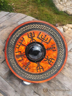 Viking Norse Compass 24" Wooden Shield, Wall Decor & Cosplay