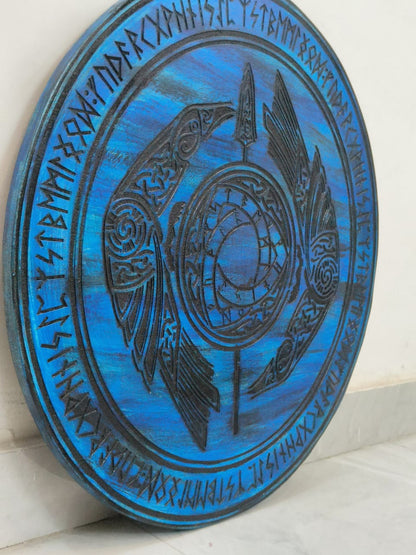 Lagertha Shieldmaiden Plank Escudo vikingo azul, 24" 