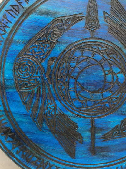 Lagertha Shieldmaiden Plank Escudo vikingo azul, 24" 