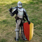 Medieval Knight Suit of Armor Full Steel LARP Cosplay Barbuta Armor for Historical Reenactments & Fantasy Events