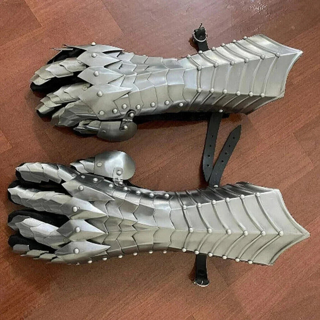 Medieval Metal Gauntlets Gothic Armor Gloves Pair