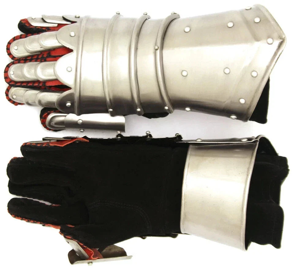 Medieval Gothic Knight Gauntlets Functional Metal Warrior Armor Gloves