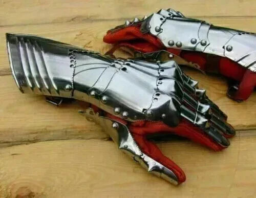 Medieval Steel Gauntlets Late Gothic Knight Finger Gloves for SCA LARP Gift