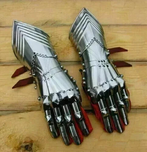 Medieval Steel Gauntlets Late Gothic Knight Finger Gloves for SCA LARP Gift