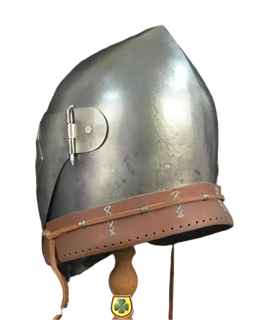 Medieval Bascinet Knight Helmet Buhurt Armor with Visor, Cushion & Leather Strap LARP, Cosplay & Battle Gift