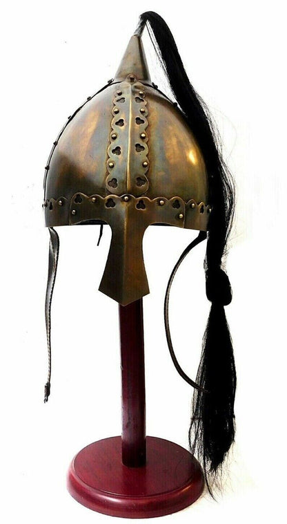 Disfraz Medieval vikingo máscara armadura caballero romano Larp SCA casco con decoración de soporte