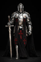 Full Body Barbuta Knight Armor Handcrafted Templar Steel Medieval Suit with Gothic Crusader Design | Cosplay, LARP Battles & Historical Costume Collectors