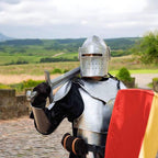 Medieval Knight Suit of Armor Full Steel LARP Cosplay Barbuta Armor for Historical Reenactments & Fantasy Events