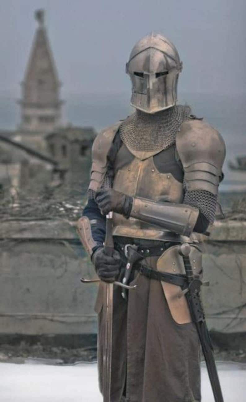 Barbuta Lady Armor Suit Medieval Knight Battle Armor for LARP & Cosplay | Ultimate Full Body Steel Protection