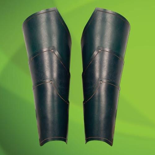 Elven Green Leather Greaves - collectiblegiftitems