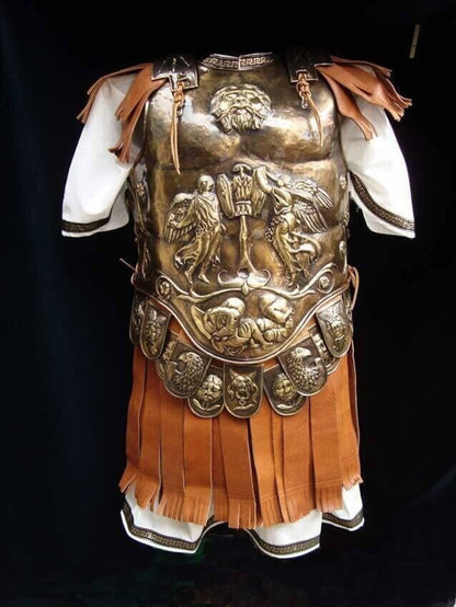Armadura de gladiador medieval, coraza romana, recreación, peto, disfraz