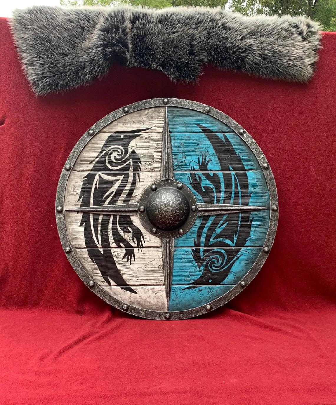 Eivor Valhalla Raven Battleworn Viking Shield - Scott Handicraft - collectiblegiftitems