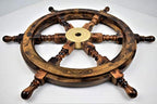 30'' Burned Heat Tempered Wall Hanging wooden ship wheel - collectiblegiftitems