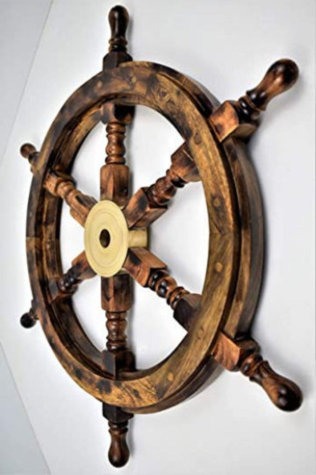 30'' Burned Heat Tempered Wall Hanging wooden ship wheel - collectiblegiftitems