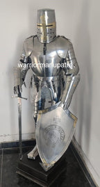 Medieval Knight Suit Medieval Full Steel Templar Knight Suit of Armour Wearable Costume Best Gift - collectiblegiftitems