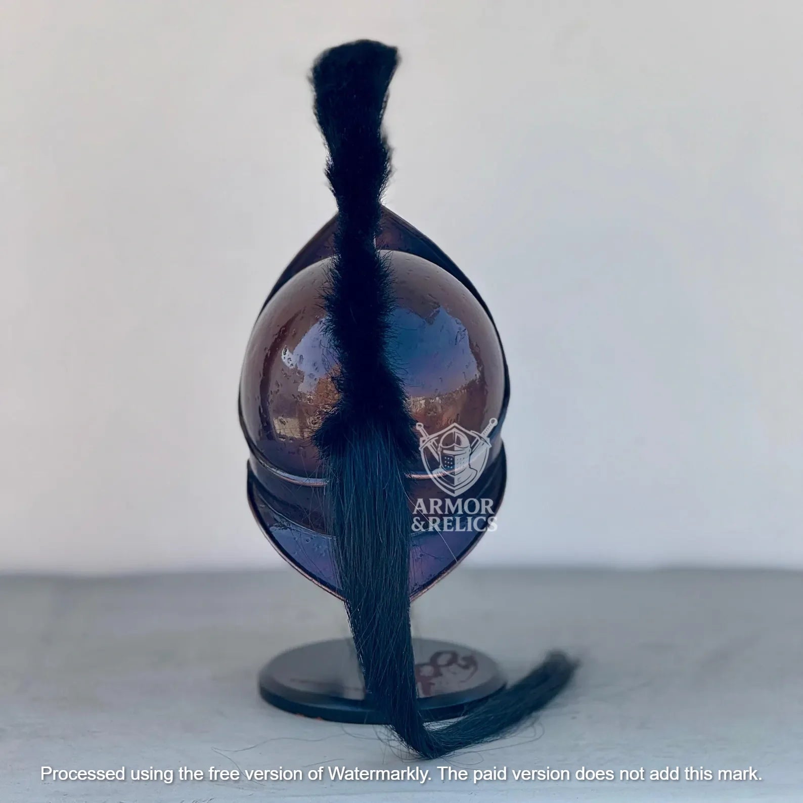 Spartan Helmet – Authentic King Leonidas 300 Movie Replica | Steel Knight Helmet with Wooden Stand