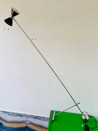 Italian Design Floor Lamp Brass Diabolo 1950 Mid-century Modern Stilnovo Style Home Decor Lighting