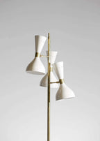 Mid Century Floor Lamp Brass Adjustable 3 Light Standing Lamp Lighting for Living Room Reading Light