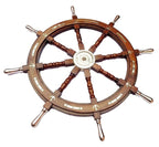 24" Ship Wheel Pirate Rustic Captain Wall Home Décor.