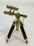 Double Barrel Brass Telescope With Tripod Stand BT015 - collectiblegiftitems