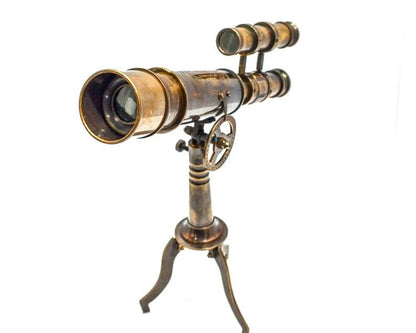 Double Barrel Brass Telescope BT013 - collectiblegiftitems