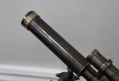 Double Barrel Antique Brass Telescope With Tripod Stand BT012 - collectiblegiftitems