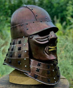 Samurai Helmet Armor Helmet Heavy Metal with Surface Plating 16 Gauge - collectiblegiftitems