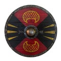 Authentic Viking Shield 24 inches with Battleworn Finish, Handcrafted Wood & Steel Boss