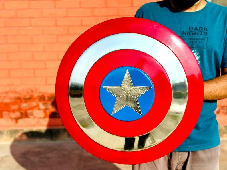 Captain America Shield Replica | Winter Soldier Metal Prop | Avengers Costume Accessory | Ideal Halloween Gift - collectiblegiftitems