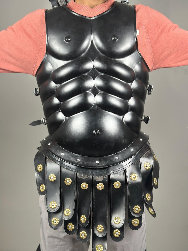 King Leonidas Armor Suit – Leonidas in 300 Movie Spartan Black Costume | Medieval Knight Blackened Armor Set