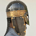 Medieval Vikings Helmet with Chainmail Back
