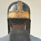 Medieval Vikings Helmet with Chainmail Back