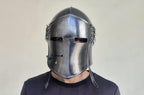 Medieval Barbuta Helmet Visor Opening Italian Soldier Armor for LARP