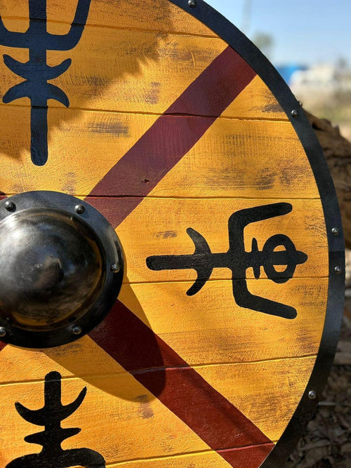 Medieval King Finehair Viking Battle Shield | Handmade Wood Wall Art
