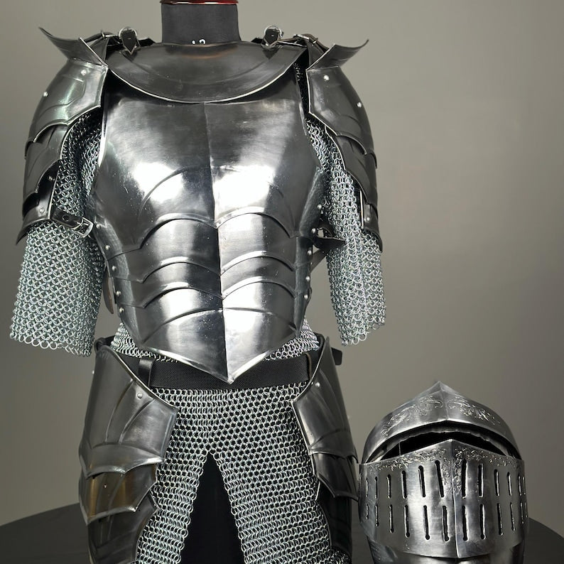 Medieval German Knight Armour Suit – 14th Century Gothic Full Body Armor for LARP, Cosplay, Décor & Gifts