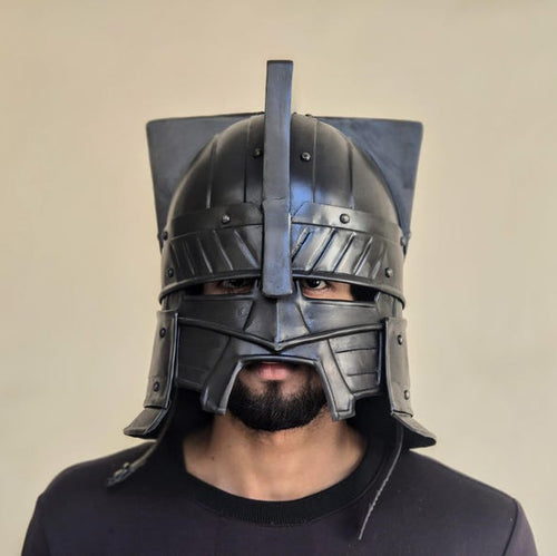 Moria Helmet Black Dwarf Knight Helmet, Dwarven Fantasy Armor