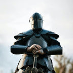 Black Full-Body Barbuta Armor Authentic Medieval Knight Plate for LARP, Cosplay & Renaissance Reenactment Events