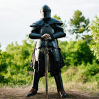 Black Full-Body Barbuta Armor Authentic Medieval Knight Plate for LARP, Cosplay & Renaissance Reenactment Events