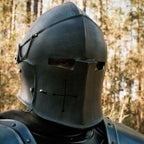 Black Full-Body Barbuta Armor Authentic Medieval Knight Plate for LARP, Cosplay & Renaissance Reenactment Events
