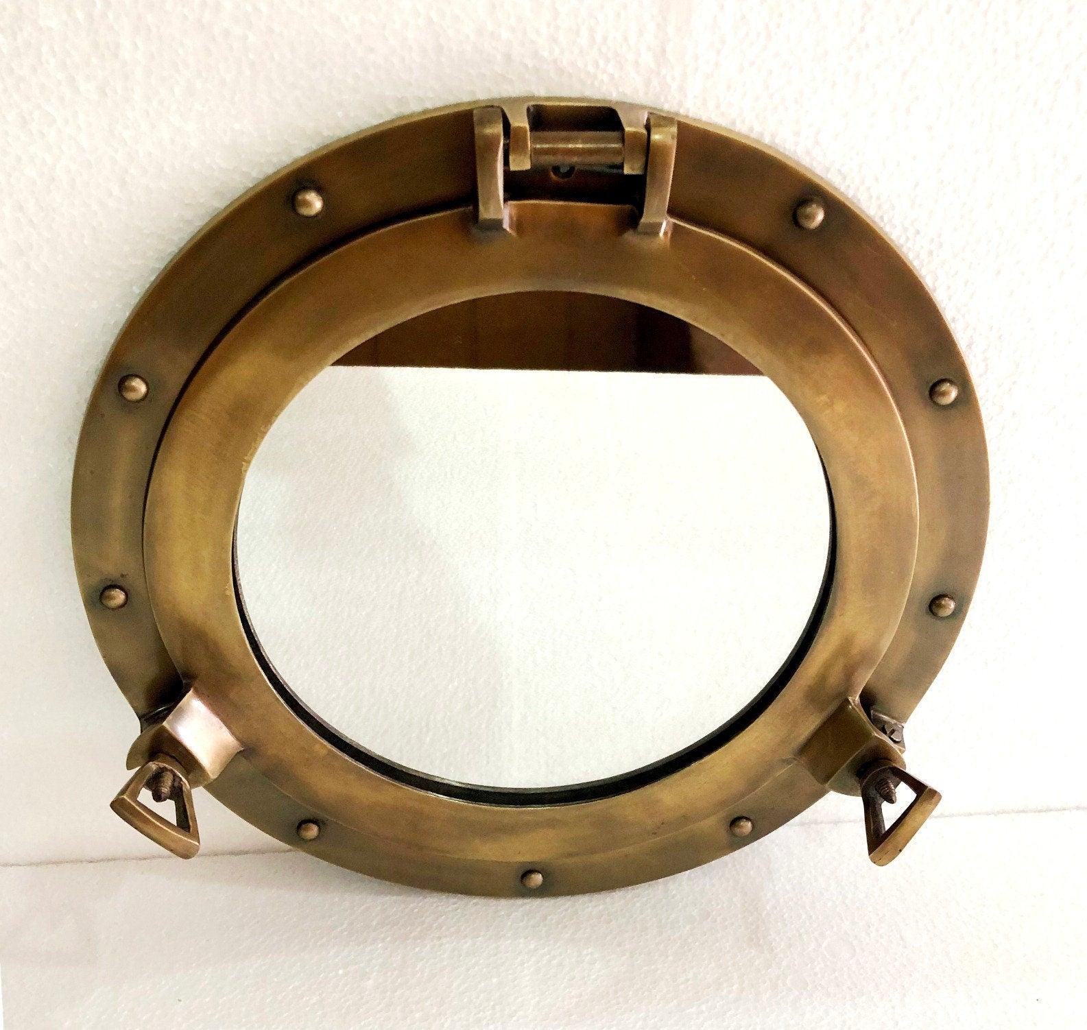 Antique model Wall Hanging Antique Brown 12"  Porthole Mirror