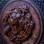Berserker Bear Totem Oaken Carved Viking Shield, 24 - + engraved - collectiblegiftitems