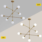 Handmade 7 Light Gold Sputnik Chandelier
