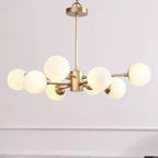 8 Glass Ball Brass Hand Crafted Sputnik Chandelier
