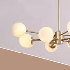 8 Glass Ball Brass Hand Crafted Sputnik Chandelier