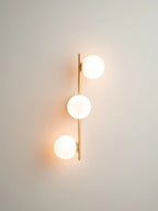 3 Light Brushed Brass Handmade Wall Scone