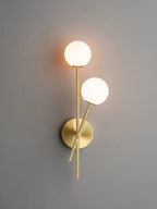 2 Light Brushed Brass Wall Scone
