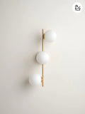 3 Light Brushed Brass Handmade Wall Scone